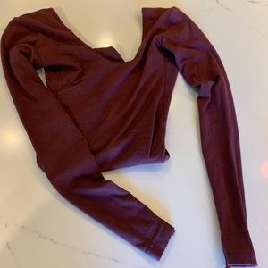 American Apparel Open Back Long Sleeve Body Suit